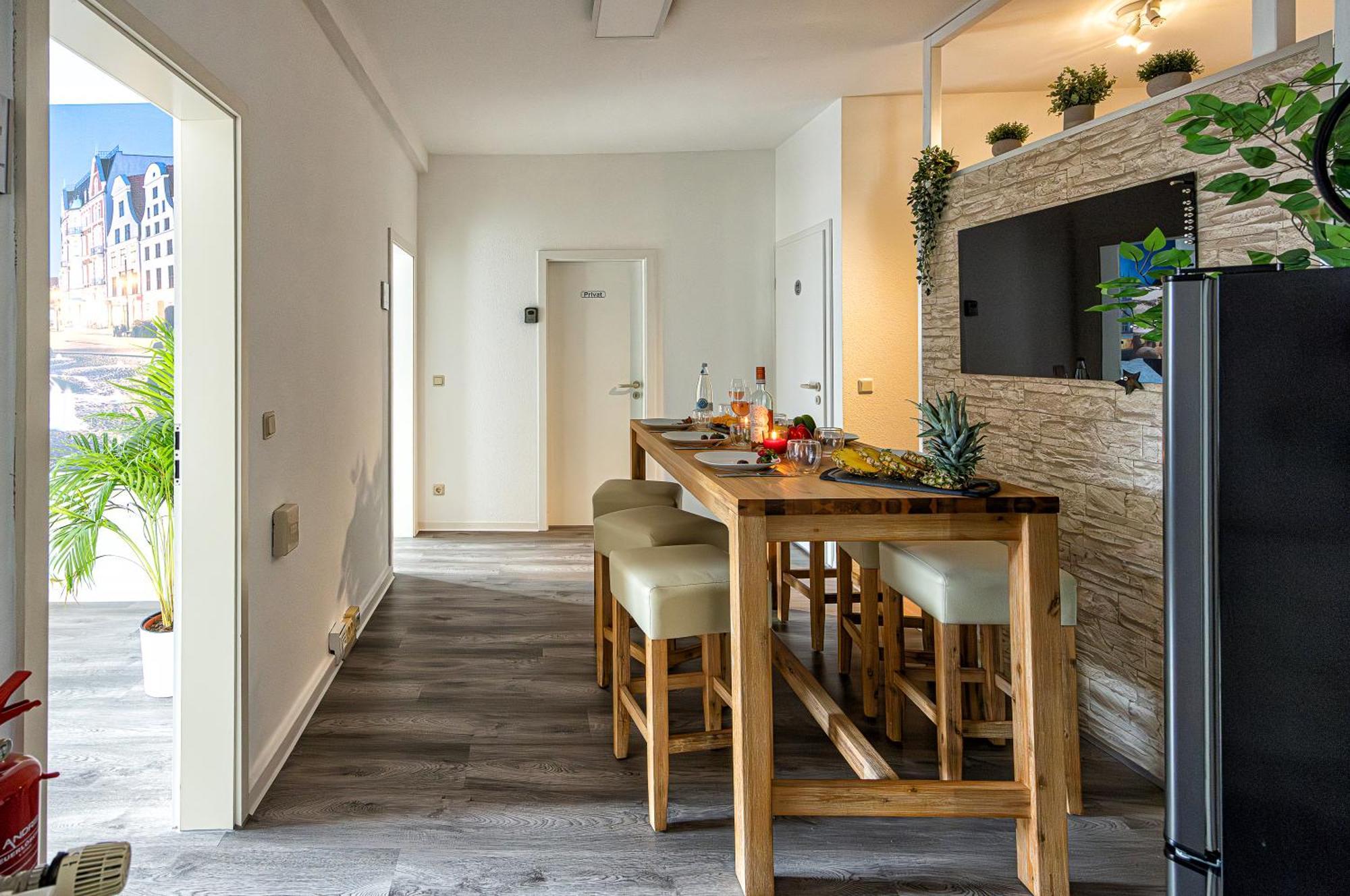 Luxus City Apartment Sauna Balkon Kueche Zentral Rostock Exterior foto